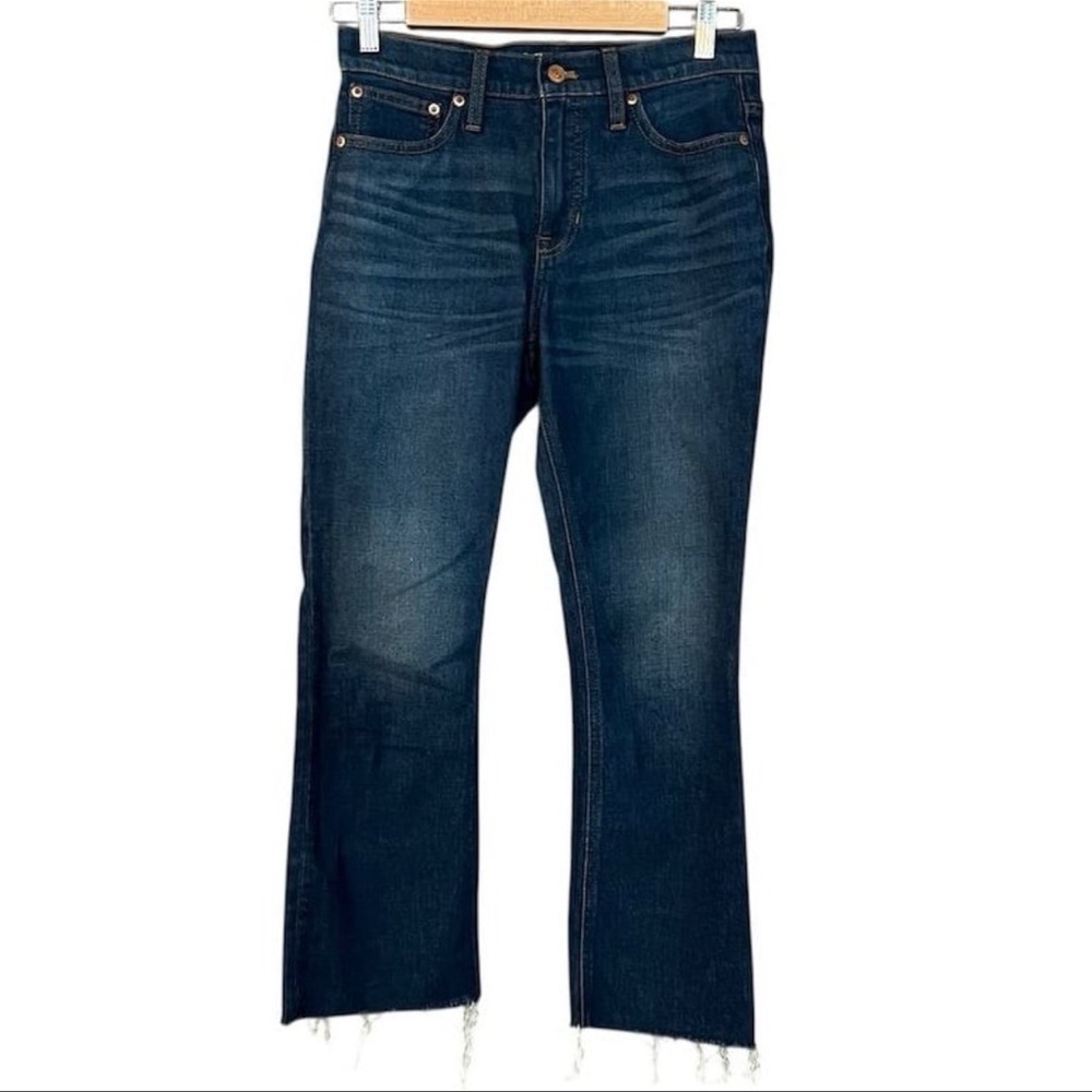 J. Crew Women's 9" Billie Demi-Boot Crop Jeans Size 26 Dark Blue Wash